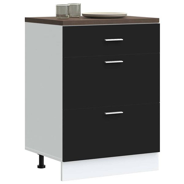 vidaXL Küchenunterschrank Schwarz Holzwerkstoff, 854251