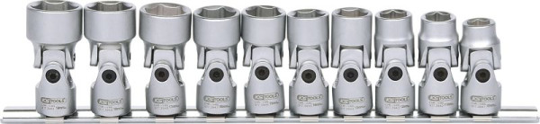 KS Tools 3/8" Sechskant-Stecknuss-Satz mit Gelenk, 10-teilig10-19mm, 917.3940