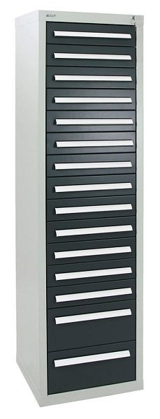 stumpf Schubladenschrank Serie T-100/35-5, RAL 7035/7016, 15 Schubladen (13x100, 2x200mm), 8155771
