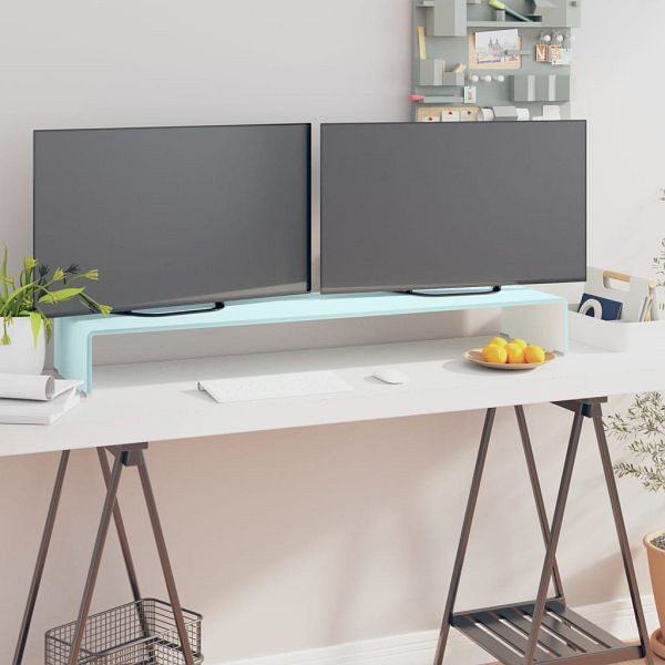 vidaXL TV-Aufsatz/Monitorerhöhung Glas Grün 110x30x13 cm, 244148