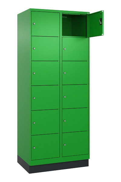 C+P Schließfachschrank Evolo PLUS, mit Sockel, 12 Fächer, 1950x800x500mm, 6037/6, 049020-226 S10026