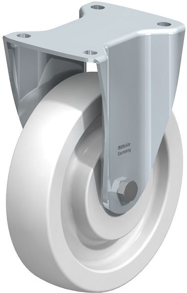 Blickle BH-SPO 200K Stahlblech-Bockrolle, Schwerlast-Ausführung, mit Anschraubplatte, Polyamid, Weiß, 7153