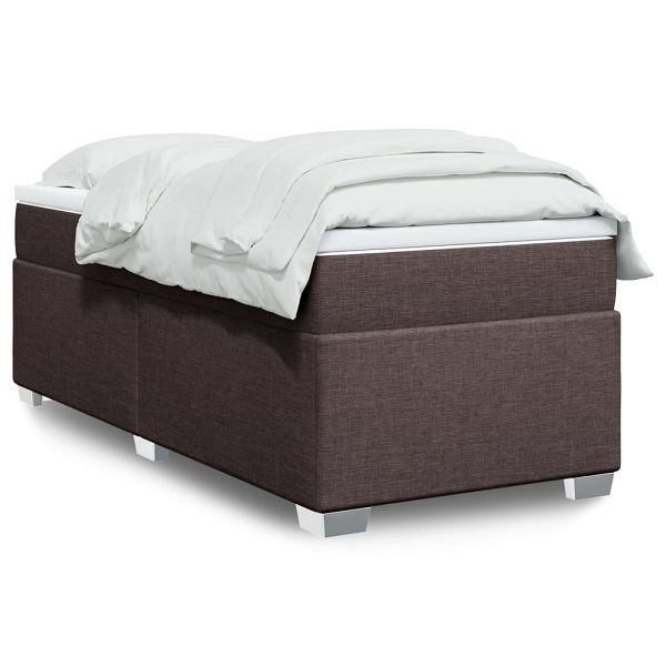 vidaXL Boxspringbett mit Matratze Dunkelbraun 100x200 cm Stoff, 3285112