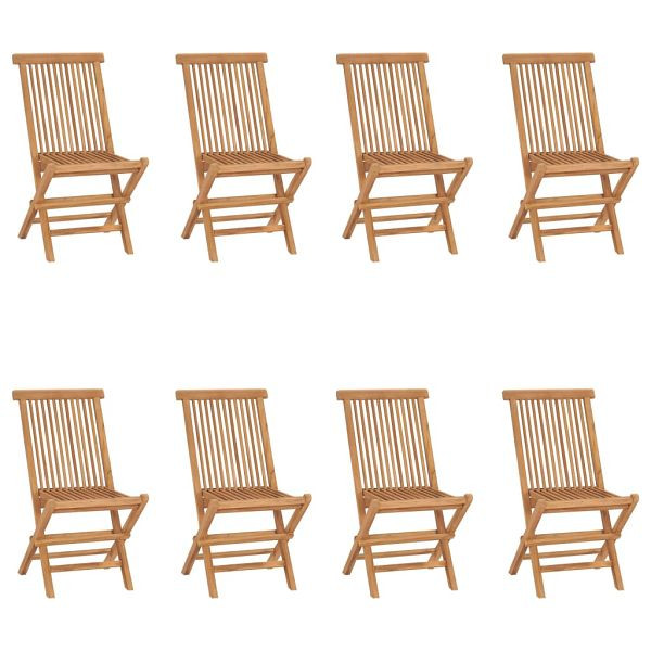 vidaXL Klappbare Gartenstühle 8 Stück Massivholz Teak, 3096592