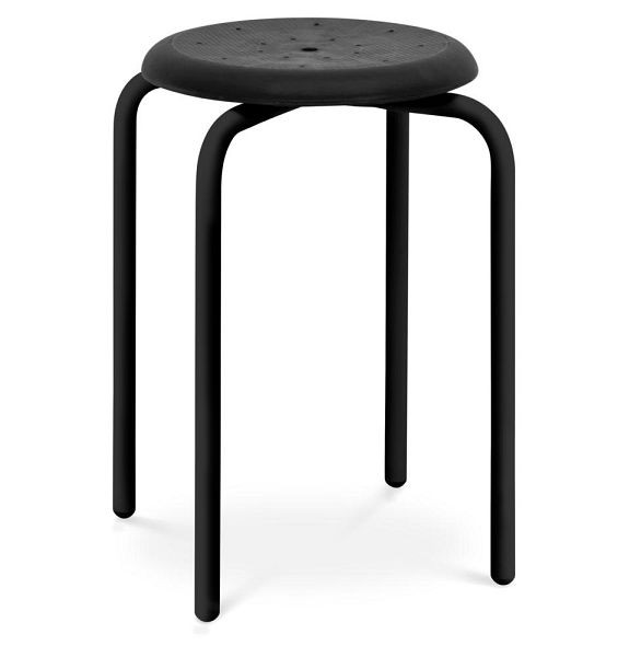 Deskin Hocker A-TEC 65 SW, Sitzfläche PU schwarz, 4-Fuß Gestell schwarz, 352165