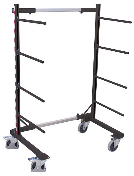 VARIOfit Tragarmwagen einseitig, Außenmaße: 540 - 1.400 x 800 mm, RAL 7016 anthrazitgrau, sw-130.006/AG