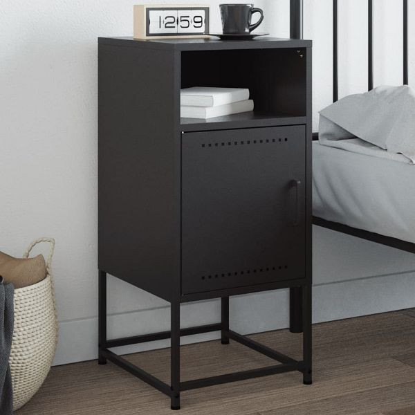 vidaXL Nachttisch Schwarz 36x39x78 cm Stahl, Material: Stahl, 846566