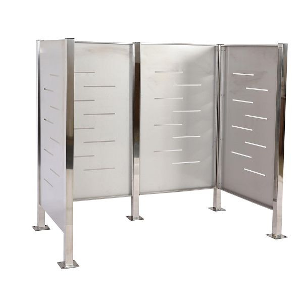 Mendler Mülltonnen-Zaun HWC-J55, Mülltonnenverkleidung Mülltonnenaufbewahrung, 150x165x85cm Metall, Edelstahl, 81187+101480+101482
