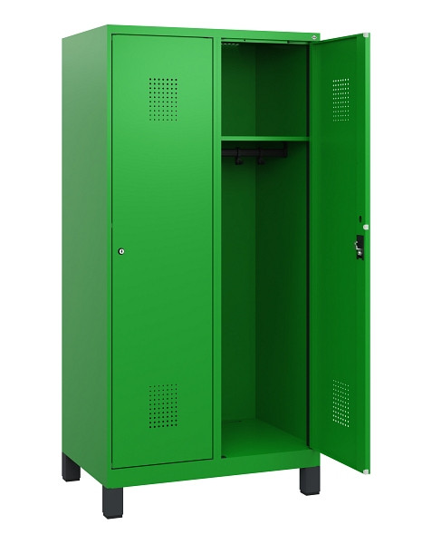 C+P Spind Evolo PLUS, Füße, 2 Abteile, 1630x800x500mm, 6037/6037, Zylinderschloss, 0490105-22 S10053