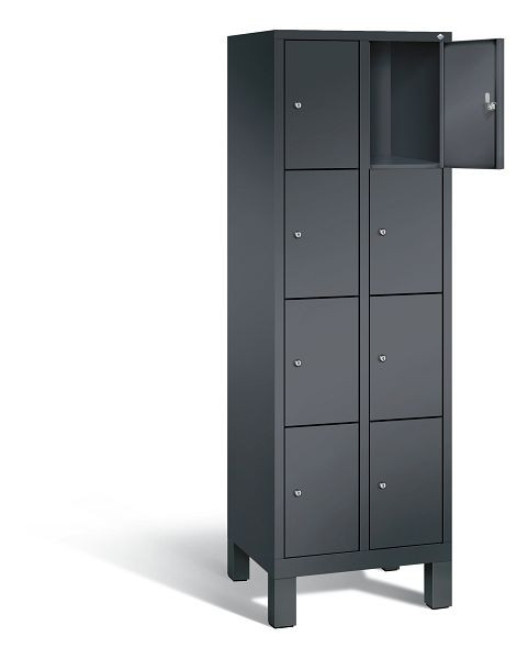 C+P Schließfachschrank Evolo, H1850xB610xT500mm, Farbe: Schwarzgrau, 48010-204 S10004