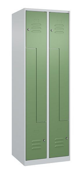 C+P Z-Spind Classic PLUS, 4 Abteile, 1850x600x500mm, 7035/6011, Zylinderschlösser, 080003-204 S10028