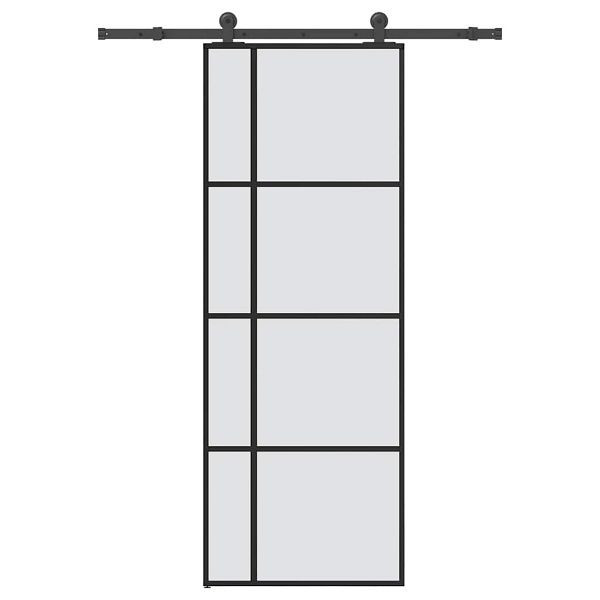 vidaXL Schiebetür mit Beschlag 76x205 cm ESG-Glas & Aluminium, 3332910