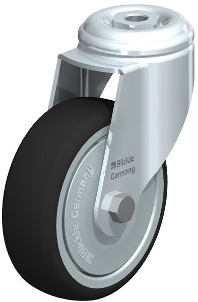 Blickle LKRA-PATH 101K-11-FK Apparate-Lenkrolle mit Rückenloch, Thermoplastisches Polyurethan, Grau, 754846