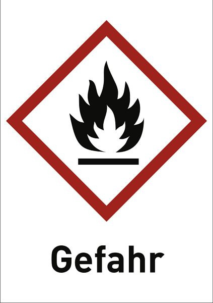Moedel Entzündbar (GHS 02) Gefahr, Folie, 148x210 mm, 56355