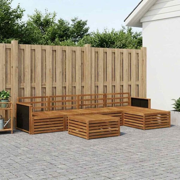 vidaXL Outdoor-Sofagarnitur 6-teilig Natur 79 x 79 x 37 cm, 3383252