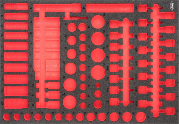 VIGOR 2-Komponenten Weichschaum-Einlagen, Einlagenmaß / Schubladengröße: L (563 x 393 x 35 mm), Verwendung: V6811, V6811-L
