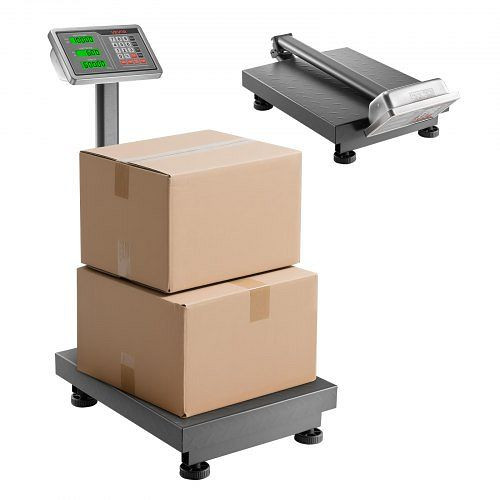VEVOR Digitale Plattformwaage, 300 kg, 50 g Genauigkeit, LB/KG, Tara, Preisrechner, AC/DC, für Gepäck, Versand, Pakete, YTSYSCYXBDG16OGS7001V2