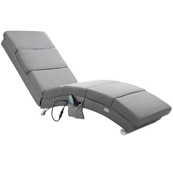 casaria Relaxliege London Grau mit Massage- & Heizfunktion, 107816
