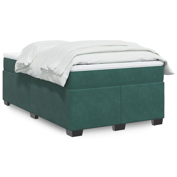 vidaXL Boxspringbett mit Matratze Dunkelgrün 120x190 cm Samt, 3285272