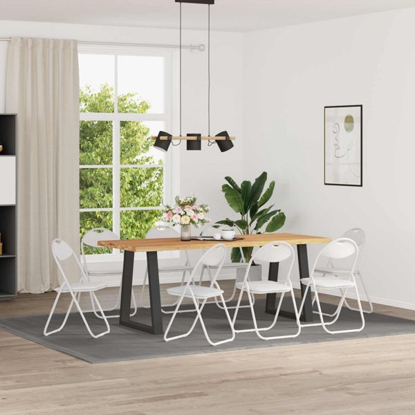vidaXL Klappstuhl 8-teilig Weiß 48 x 43,5 x 81 cm Kunstleder, 42029064
