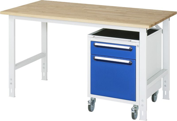 RAU Arbeitstisch Serie Tom (K-Modell 08), B2000 x T800 x H760-1080 mm, Arbeitsplatte mit Melaminharzbeschichtung, Stärke 22 mm, 06-625M80-20-KM08.11