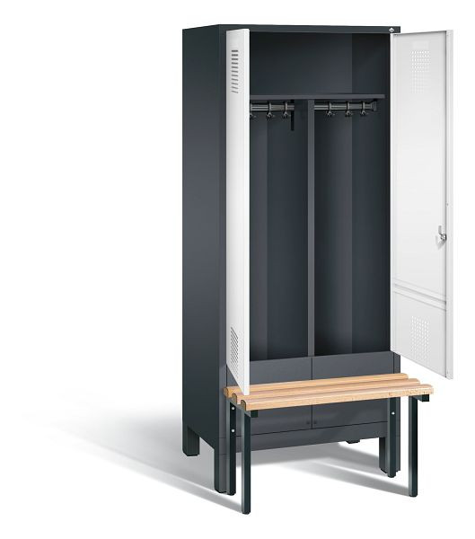 C+P Schwarz-Weiss-Spind Evolo, H1850xB810xT815mm, Farbe: Schwarzgrau / Verkehrsweiß, 48032-22 S10082