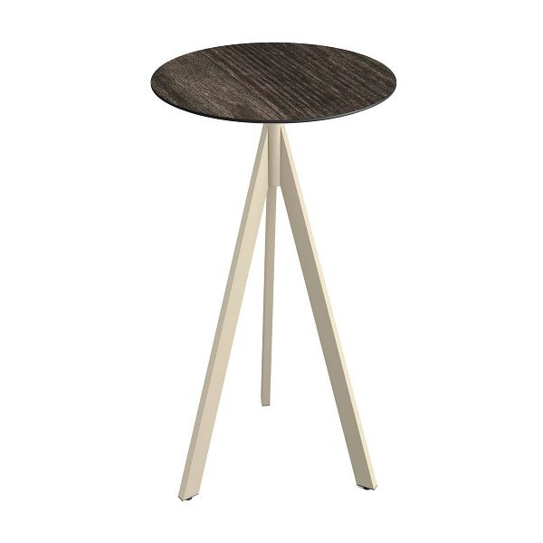 Feros Infinity Tripod Stehtisch Sand frame + Riverwashed Wood HPL Tischplatte Ø70 cm, 140061470