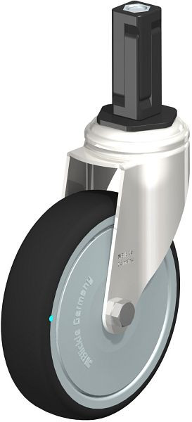 Blickle LKRXA-PATH 126KD-11-FK-EXV13 Edelstahl-Apparate-Lenkrolle mit Expander, Thermoplastisches Polyurethan, Grau, 853502