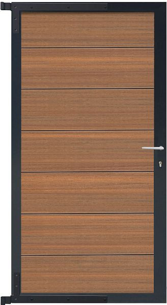 T&J TJÖRN-Tor-Komplettset, 90 x 173 cm, Füllung MAHAGONI, Rahmen ANTHRAZIT, 44024