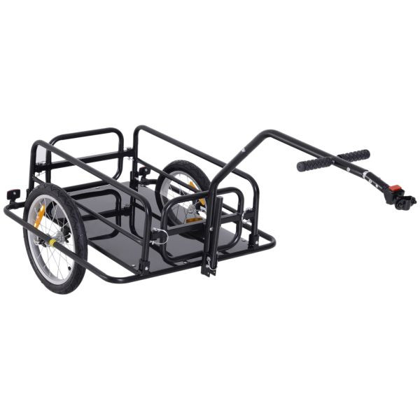 HOMCOM Fahrradanhänger Lastenanhänger 40 kg Belastbarkeit klappbar Stahl, B71-020