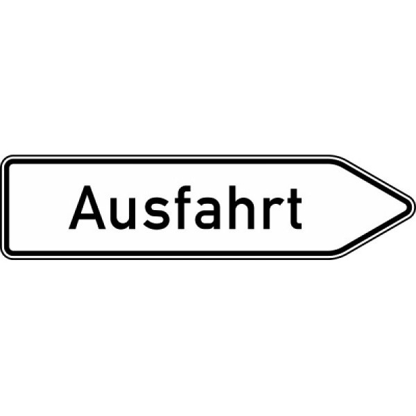 Stein HGS Ausfahrt von anderen Straßen außerhalb der Autobahn (Pfeilschild in weiß, in Verbindung mit VZ 332.1-20) Nr. 330.1-20, RA2/Flachform 2mm, 333.1-20-121