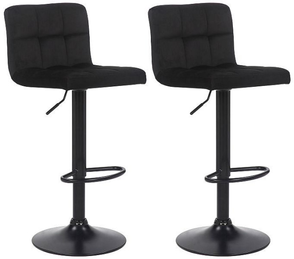 CLP Barhocker Feni Samt, schwarz, VE: 2 Stück, 318594