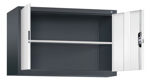 C+P Aufsatzschrank Acurado, H790xB1200xT400mm, Farbe: Schwarzgrau / Verkehrsweiß, Muldengriff, 9465-000 S10153