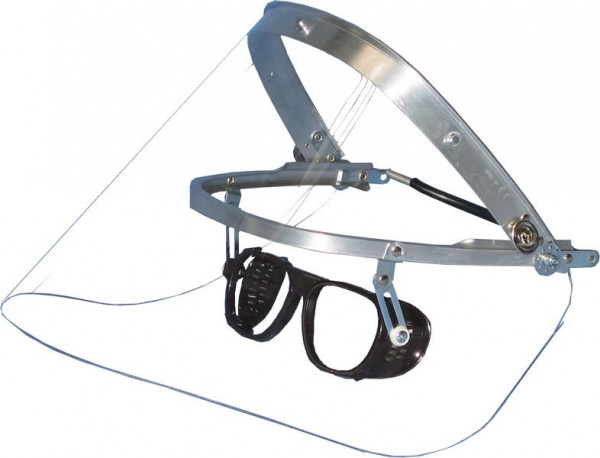 AschuA Klappbrille an Helmhalterung GFKHH003, schwarz, 62 x 52 mm, mit Langlochschiene und einrastbaren Seitenkörben, ohne Gläser, GFKBR006-1