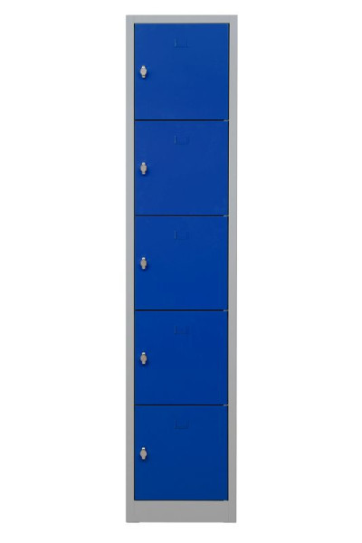 Gürkan Schließfächer, 45 x 41 x 190 cm, Lichtgrau, Enzianblau, Vorhangschloss, SHC/YVD.5, 111281
