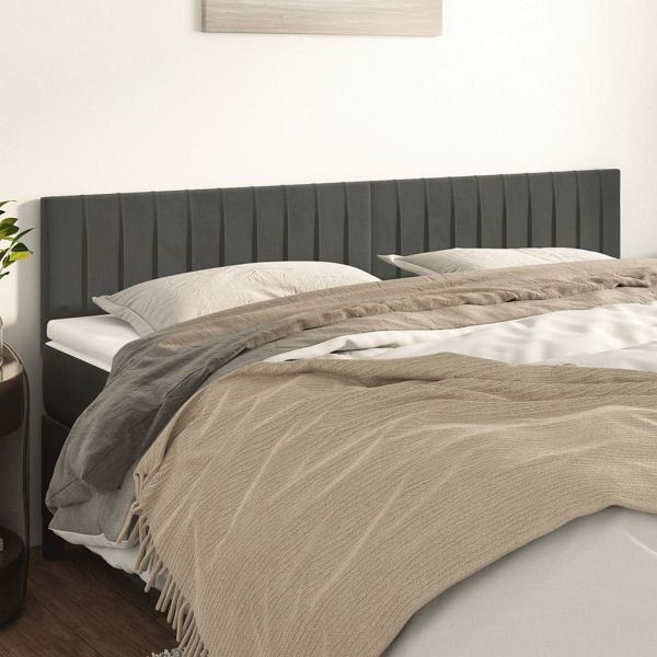 vidaXL Kopfteile 2 Stück Dunkelgrau 100x5x78/88 cm Samt, 346293