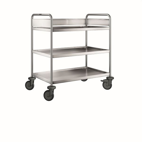 B.PRO ARW 9 X 6-3 Abräumwagen aus rostfreiem Edelstahl mit Kunststoffrollen, 569787