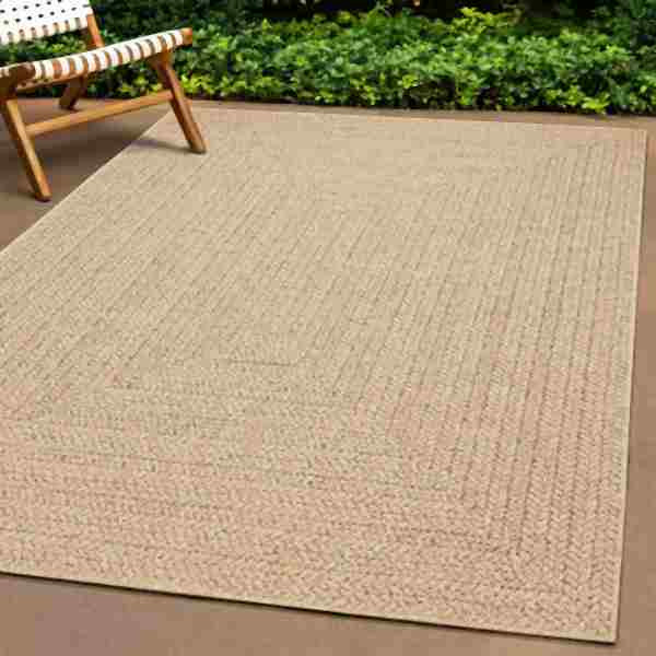 vidaXL Teppich 140x200 cm Jute-Optik Innen und Außen, UV-beständig, 364832