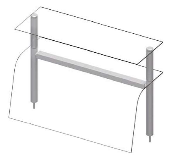 Stalgast Doppel-Glas-Aufsatzbord mit Hustenschutz 1122x455x700 mm für Speisenausgabesysteme, ZS11110