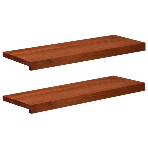 vidaXL Fensterbänke 2-teilig Braun 80 x 30 x 2 cm Massivholz Buche, 42048272