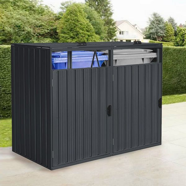 HOME DELUXE Mülltonnenbox CUBO 4x 240 l, 49889, 4058166257086
