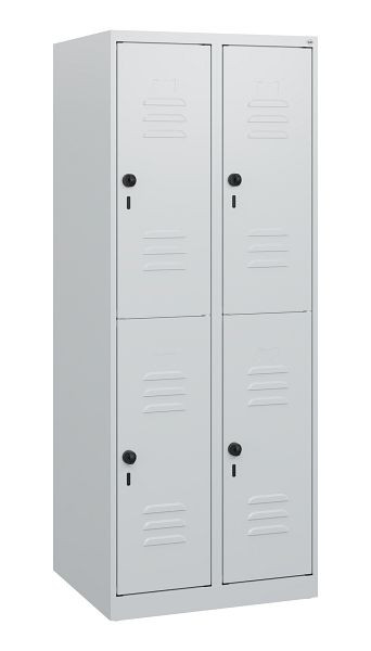 C+P Doppelstöckiger Spind Classic PLUS, 2 Abteile, 1530x600x500mm, 7035/7035, Drehriegel, 0803005-20 S10008