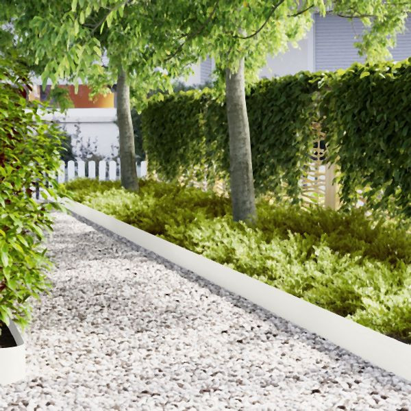 vidaXL Rasenabgrenzungen 30 Teile Weiß 100x0.5x20 cm Kunststoff, 865951