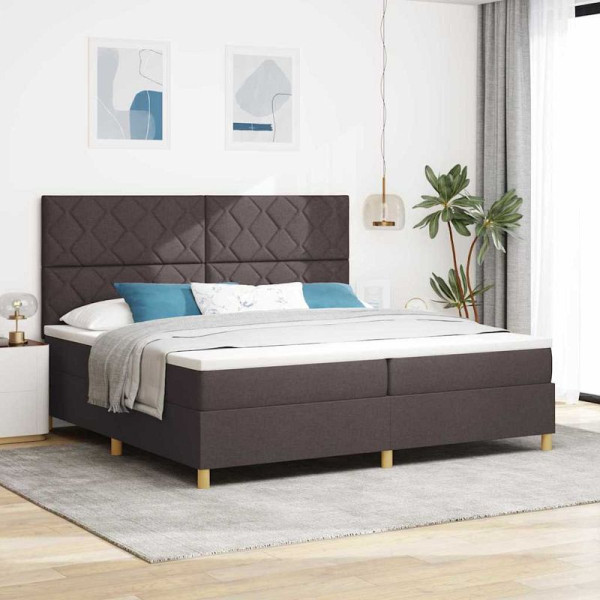 vidaXL Boxspringbett mit Matratze Dunkelbraun 200 x 200 cm Stoff, 3339724