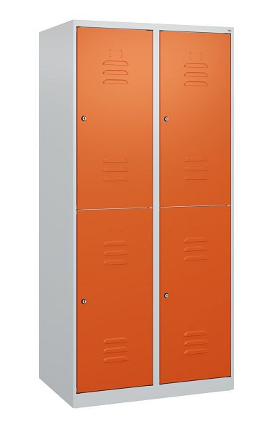 C+P Doppelstöckiger Spind Classic PLUS, 2 Abteile, 1700x800x500mm, 7035/2004, Zylinderschlösser, 0803007-22 S10013