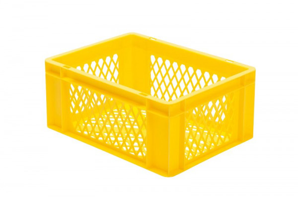 LA-KA-PE TK 400/175-2, Transport-Stapelkasten, gelb, Wände und Boden durchbrochen, VE: 4 Stück, 07517 22 24
