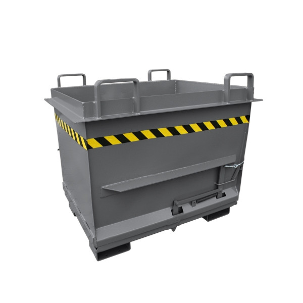 Eichinger Industrie Klappbodenbehälter in konischer Ausführung, 2000 kg, 1000 Liter anthrazitgrau, 20331200000096