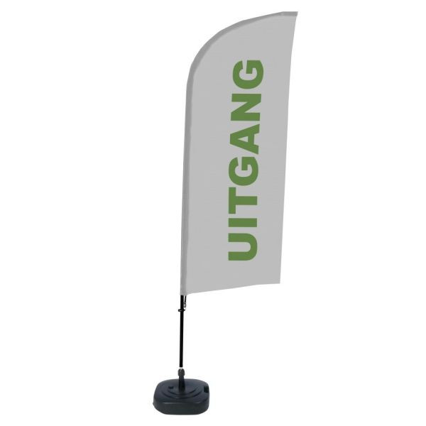Showdown Displays Beachflag Alu Wind Komplett-Set Ausgang Grau Niederländisch, BFAW310-WT21-I105