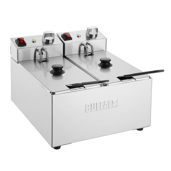 Buffalo Zwei Behälter Zwei Korb 2x3Ltr Aufsatzfritteuse 2x2kW, CU615