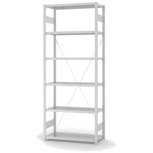 hofe Hygienic Grundregal, zerlegt, 6 Böden 2500 x 400 x 1000 mm, Hygienic Beschichtung in weiß (ähnlich RAL 9010 reinweiß), HKG25410HYG